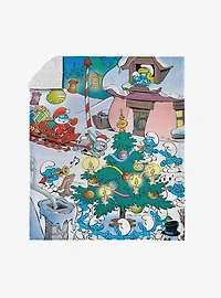 The Smurfs Winter Bash Silk Touch Sherpa Throw Blanket