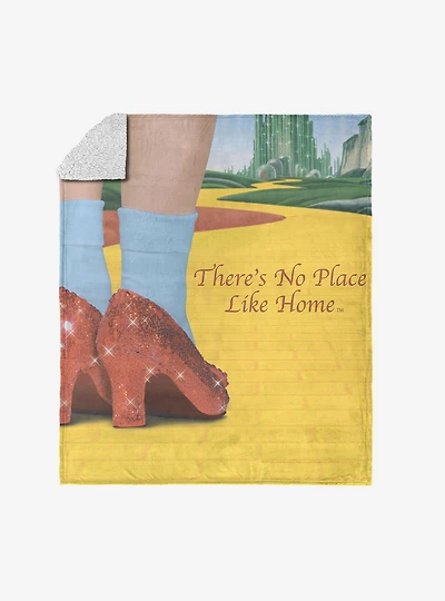 The Wizard of Oz No Place Like Home Silk Touch Sherpa Throw Blanket