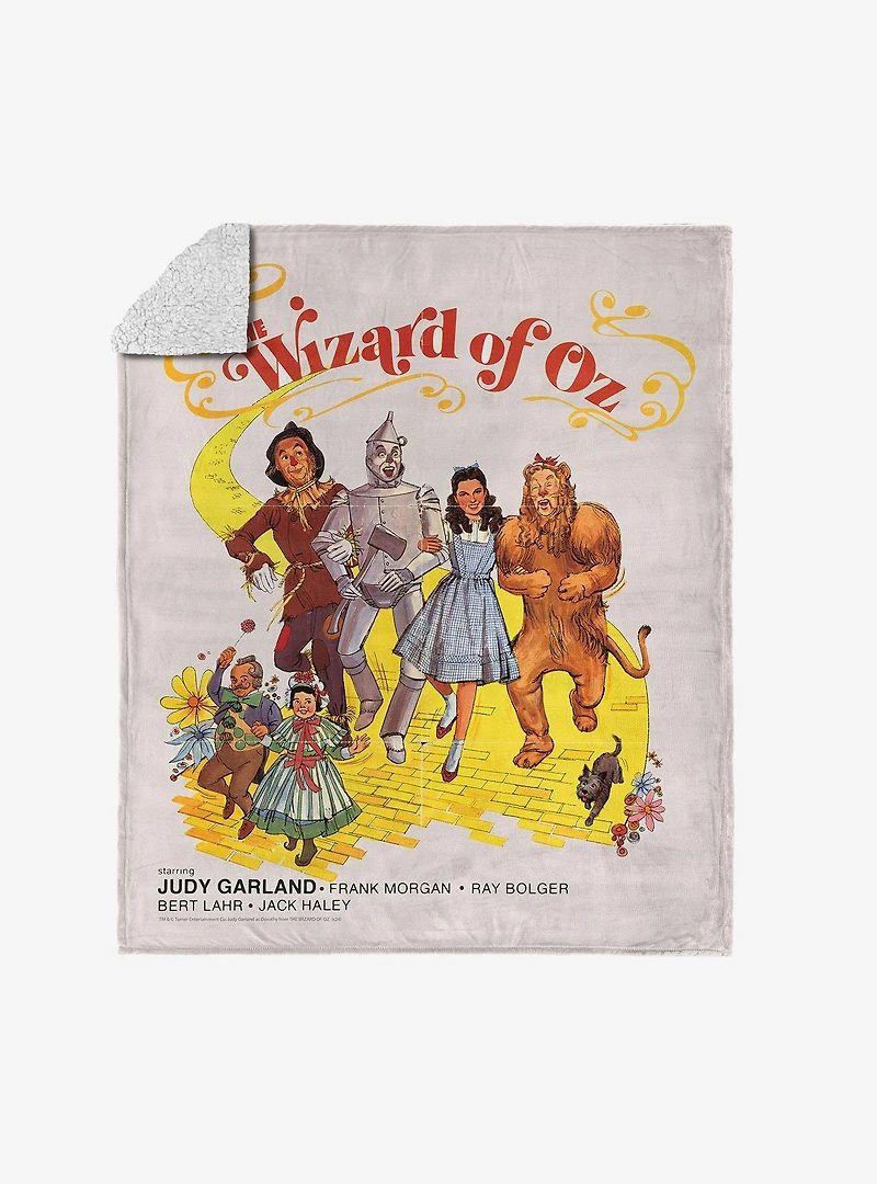 The Wizard of Oz Cast Poster Silk Touch Sherpa Throw Blanket