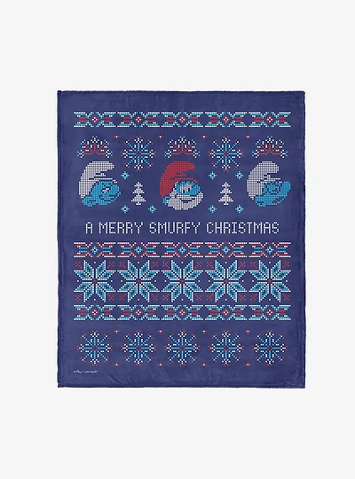The Smurfs Merry Smurfy 40x50" Silk Touch Throw Blanket