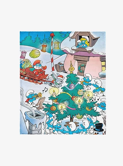 The Smurfs Winter Bash 40x50" Silk Touch Throw Blanket