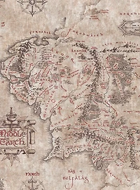 Lord of the Rings Parchment Middle Earth Map Peel & Stick Wallpaper