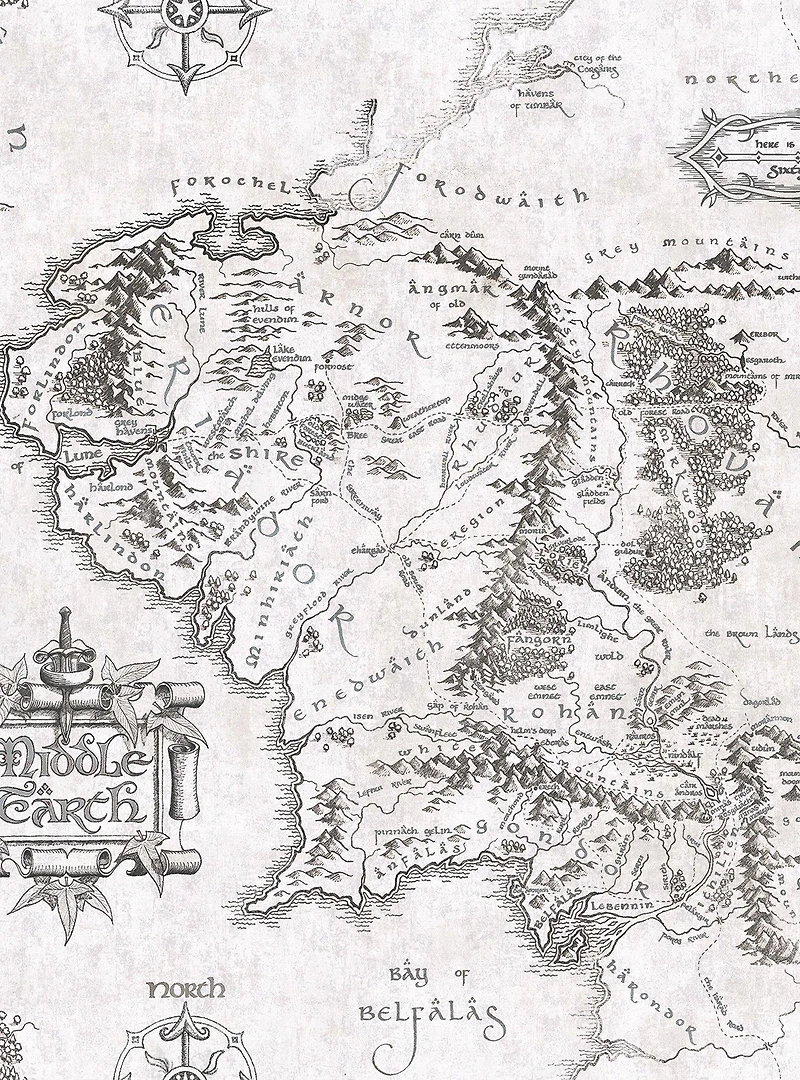 Lord of the Rings Middle Earth Map Peel & Stick Wallpaper