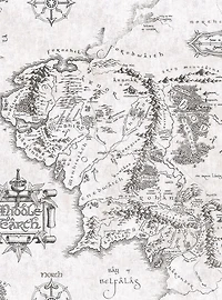 Lord of the Rings Middle Earth Map Peel & Stick Wallpaper