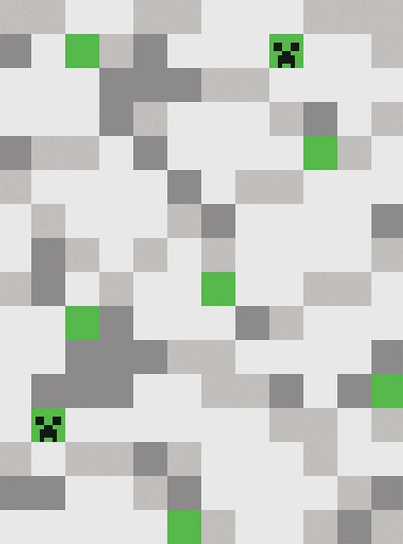 Minecraft Grey Pixel Creeper Peel & Stick Wallpaper