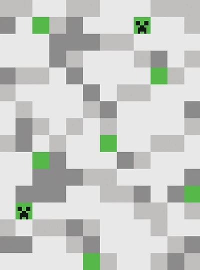Minecraft Grey Pixel Creeper Peel & Stick Wallpaper