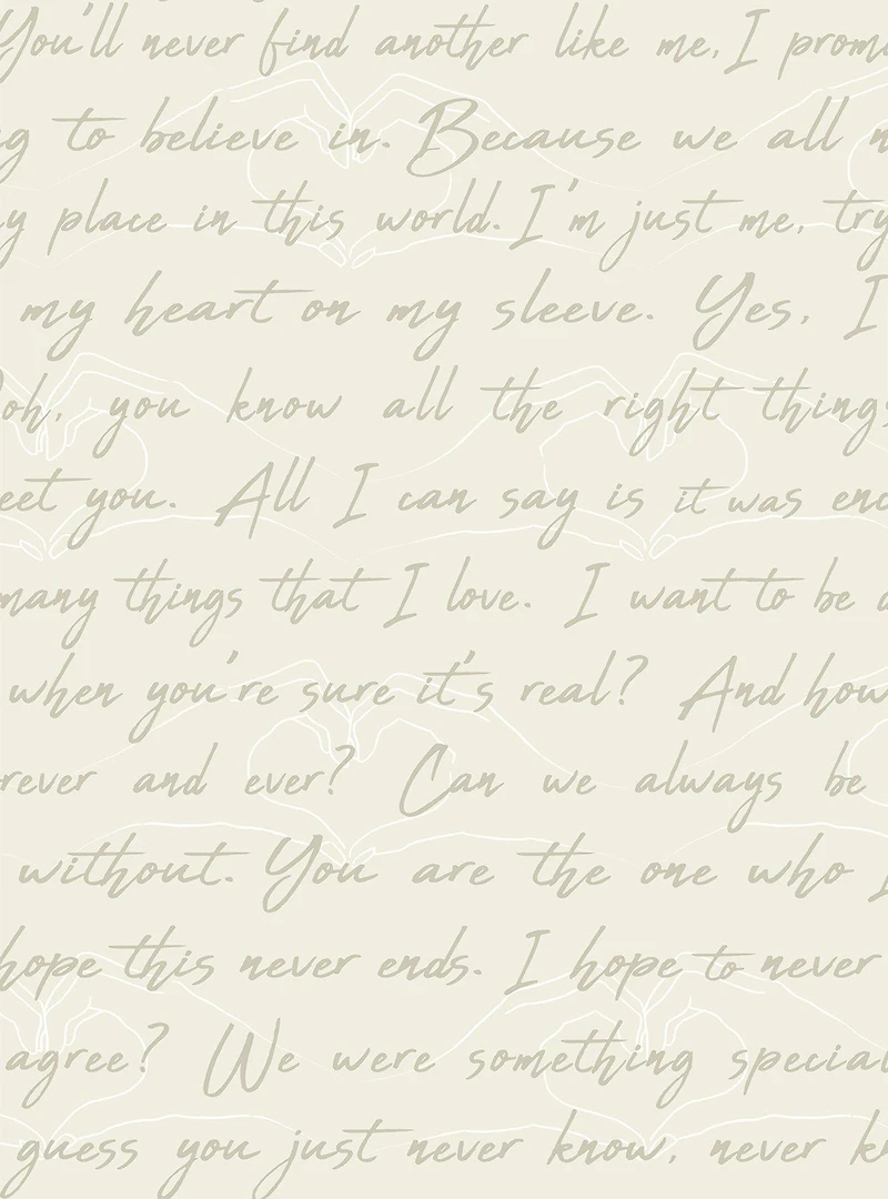Love Letters Parchment Peel & Stick Wallpaper