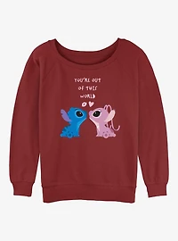 Disney Lilo & Stitch Youre Out Of This World Womens Slouchy Sweatshirt