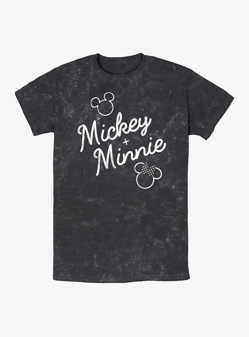 Disney Mickey Mouse and Minnie Name Duo Mineral Wash T-Shirt