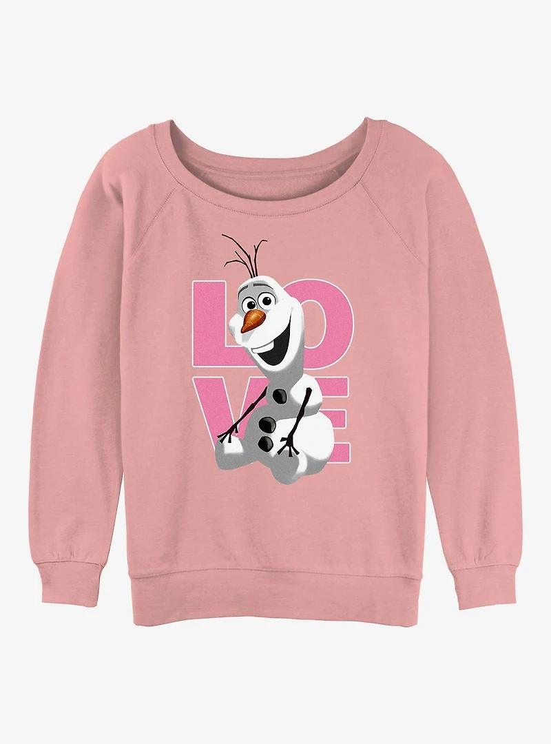 Disney Frozen Love Olaf Womens Slouchy Sweatshirt