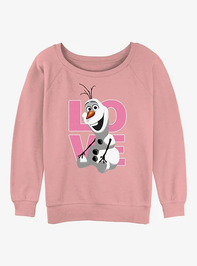 Disney Frozen Love Olaf Womens Slouchy Sweatshirt