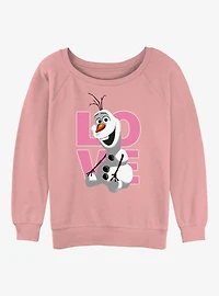 Disney Frozen Love Olaf Womens Slouchy Sweatshirt