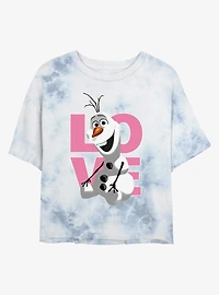 Disney Frozen Love Olaf Tie Dye Crop Womens T-Shirt