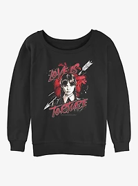 Wednesday Love Is Torture Womens Slouchy Sweatshirt