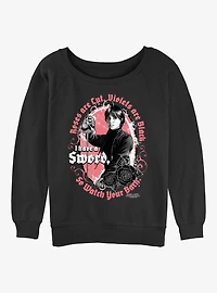Wednesday Deadly Poem Womens Slouchy Sweatshirt