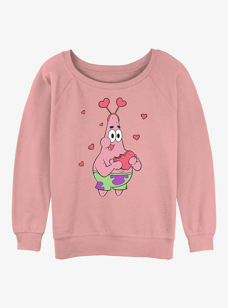 SpongeBob SquarePants Patrick Hearts Womens Slouchy Sweatshirt