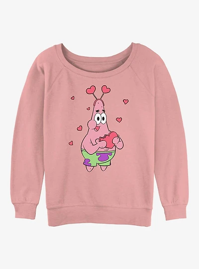 SpongeBob SquarePants Patrick Hearts Womens Slouchy Sweatshirt