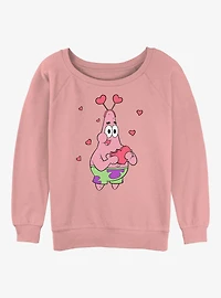 SpongeBob SquarePants Patrick Hearts Womens Slouchy Sweatshirt