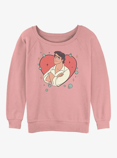 Disney Princess Prince Eric Heart Womens Slouchy Sweatshirt