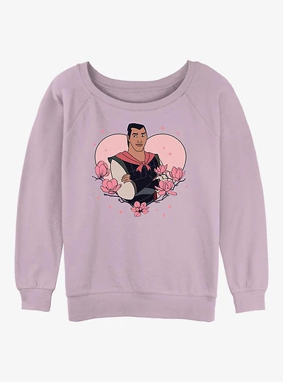 Disney Princess Li Shang Heart Womens Slouchy Sweatshirt