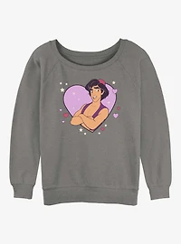 Disney Princess Aladdin Heart Womens Slouchy Sweatshirt