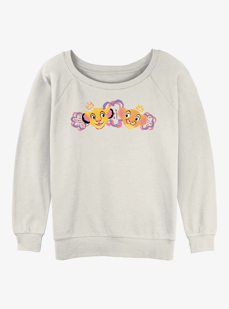 Disney The Lion King Cute Pair Womens Slouchy Sweatshirt
