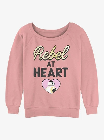 Star Wars Rebel At Heart Womens Slouchy Sweatshirt