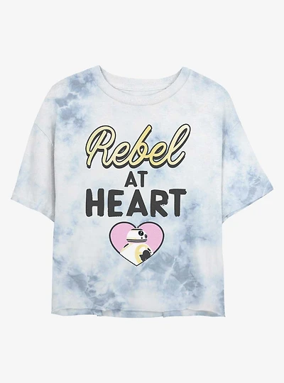 Star Wars Rebel At Heart Tie Dye Crop Womens T-Shirt