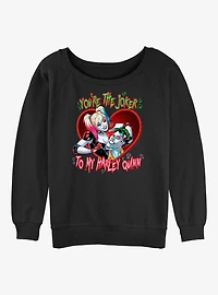 DC Comics Batman Youre The Joker To My Harley Quinn Womens Slouchy Sweatshirt