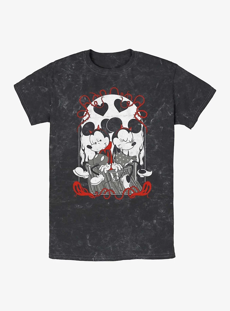 Disney Mickey Mouse and Minnie Devilish Plans Mineral Wash T-Shirt