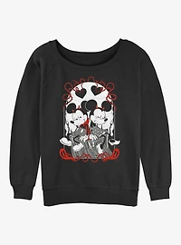 Disney Mickey Mouse and Minnie Devilish Plans Womens Slouchy Sweatshirt