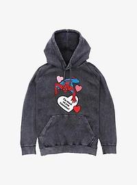 Marvel Spiderman Im Stuck On You Valentine Mineral Wash Hoodie