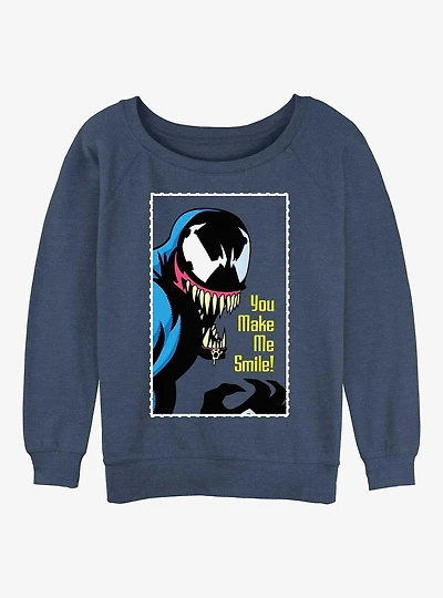 Marvel Venom You Make Me Smile Womens Slouchy Sweatshirt