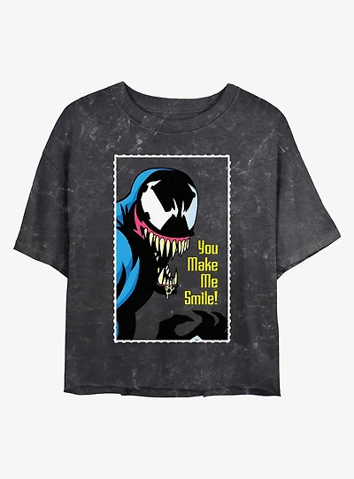 Marvel Venom You Make Me Smile Mineral Wash Womens Crop T-Shirt
