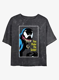 Marvel Venom You Make Me Smile Mineral Wash Womens Crop T-Shirt