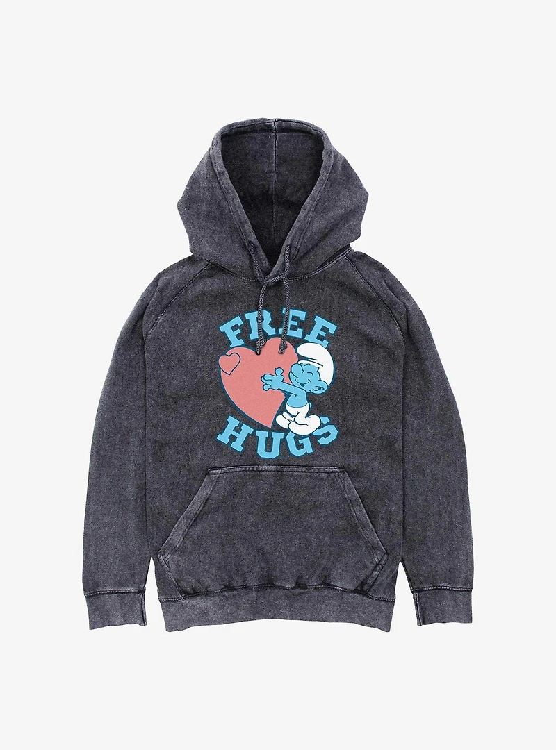 The Smurfs Free Hugs Mineral Wash Hoodie