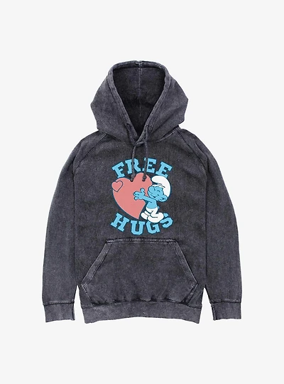 The Smurfs Free Hugs Mineral Wash Hoodie