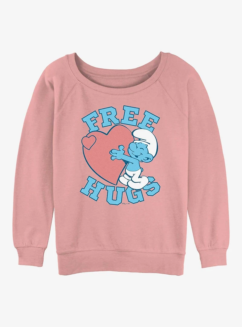 The Smurfs Free Hugs Womens Slouchy Sweatshirt