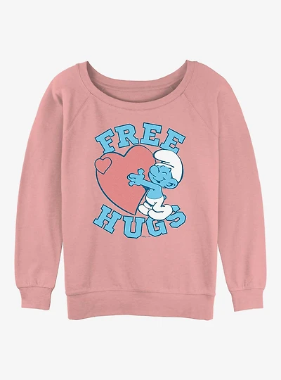 The Smurfs Free Hugs Womens Slouchy Sweatshirt