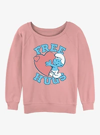 The Smurfs Free Hugs Womens Slouchy Sweatshirt