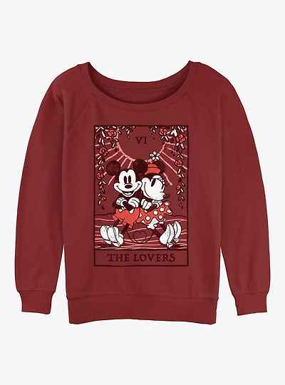 Disney Mickey Mouse and Minnie The Lovers Tarot Womens Slouchy Sweatshirt