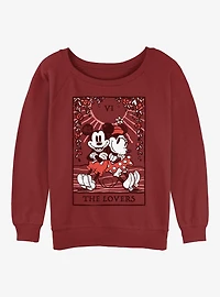 Disney Mickey Mouse and Minnie The Lovers Tarot Womens Slouchy Sweatshirt