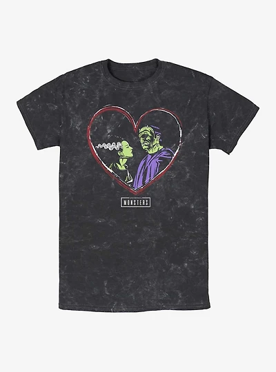Universal Monsters Heart Icons Mineral Wash T-Shirt