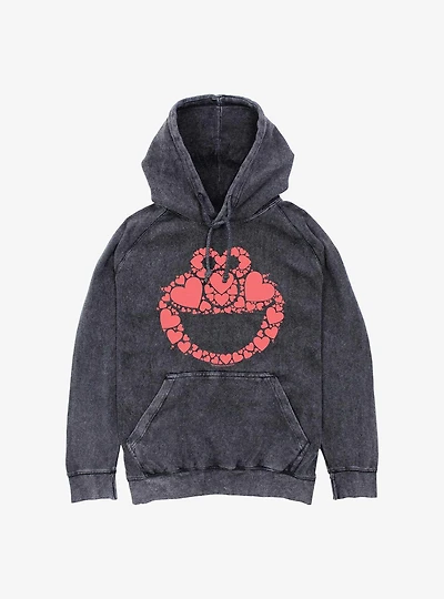 Sesame Street Heart Elmo Face Mineral Wash Hoodie
