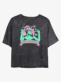 Beetlejuice Miss Argentina Hearts Mineral Wash Womens Crop T-Shirt