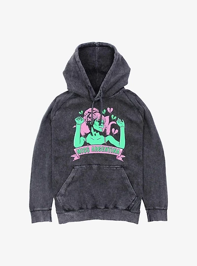 Beetlejuice Miss Argentina Hearts Mineral Wash Hoodie
