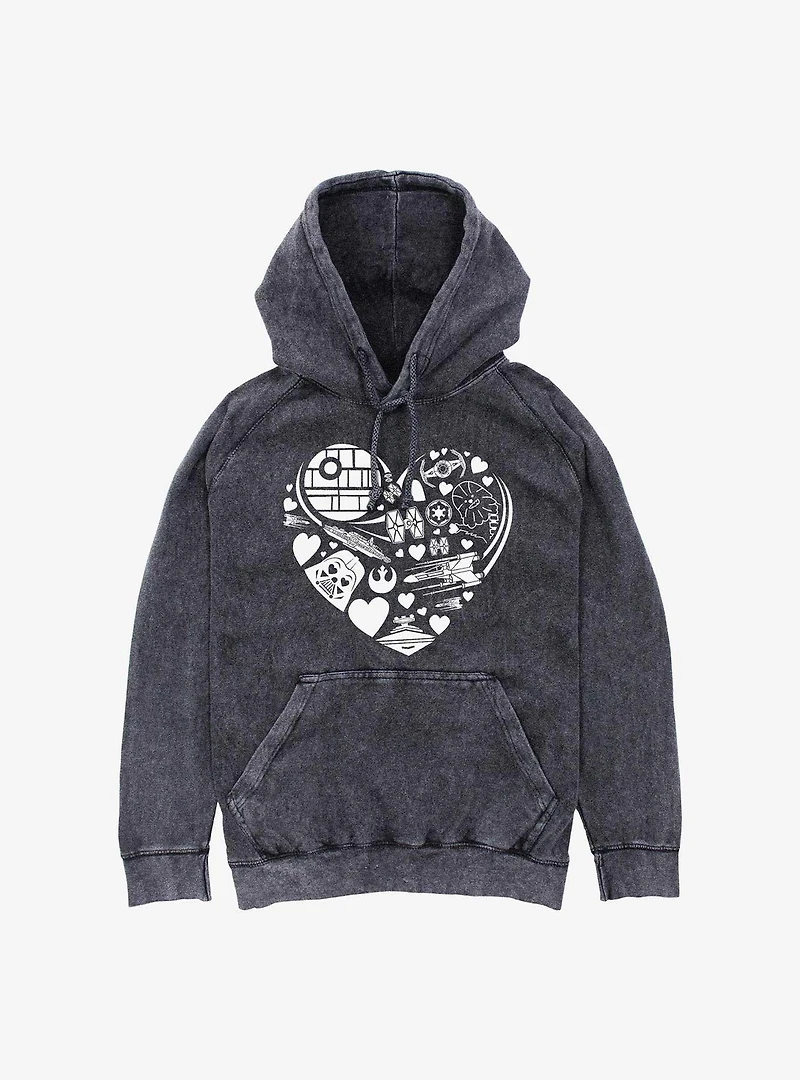 Star Wars Icons Heart Mineral Wash Hoodie
