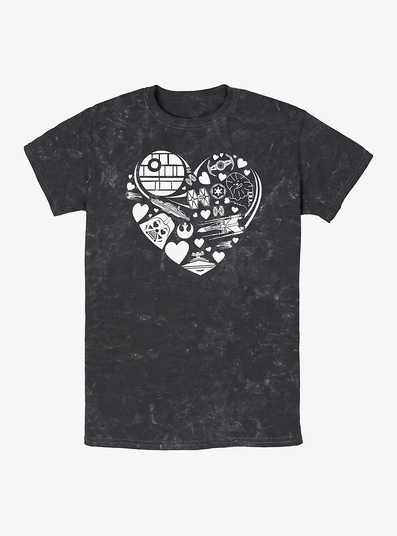 Star Wars Icons Heart Mineral Wash T-Shirt