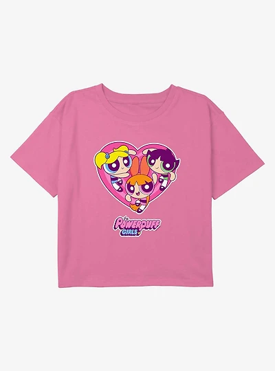 The Power Puff Girls Heart Trio Youth Boxy Crop T-Shirt