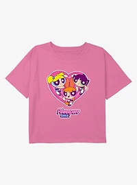 The Power Puff Girls Heart Trio Youth Boxy Crop T-Shirt